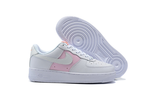 Women's Air Force 1 Low Top White/Pink Shoes 083